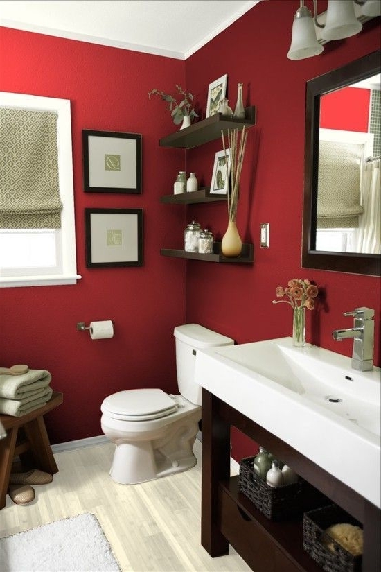 fascinante 10 vibrantes casas de banho vermelhas para fazer sua decoração Dazzle decoração pic faz parte das idéias de decoração do banheiro vermelho 