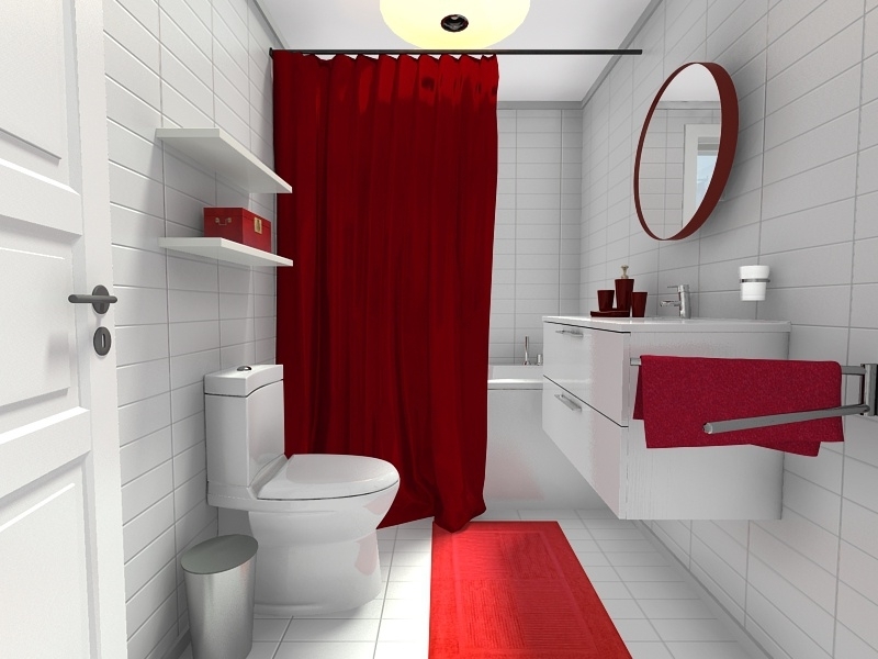 Casas de banho vermelhas que decoram a imagem de Thegreenstation das idéias são segmento de idéias vermelhas da decoração do banheiro 