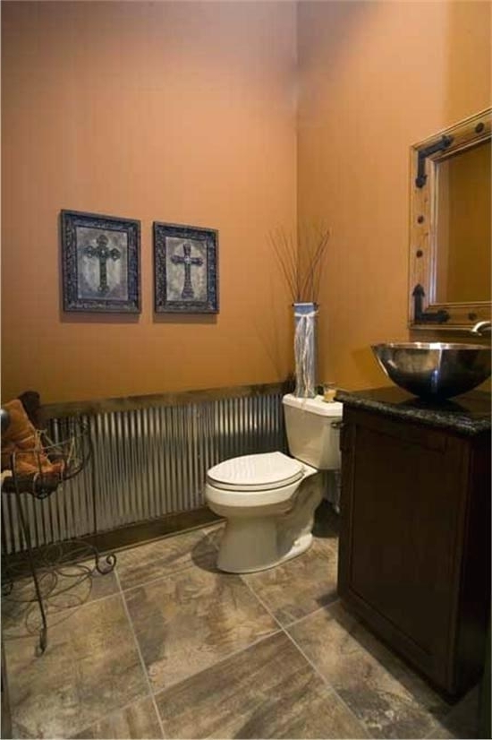 Decoração de casa de banho de Cowboy inspiradora Cool moderno encontra o amor de torção do país A foto faz parte do país Ocidental decoração de banheiro 