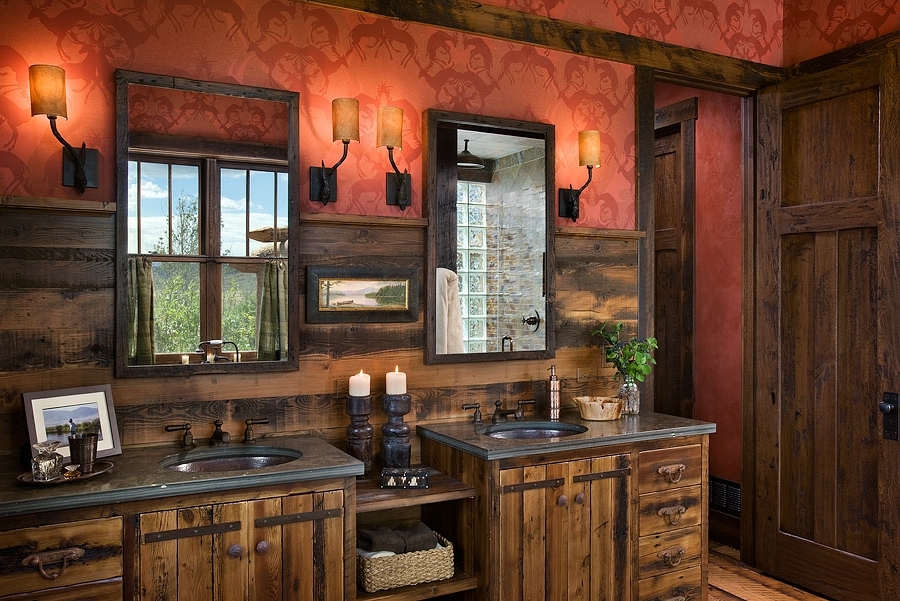 excelente combinação de design e cores casas de banho rústicas imagens digitais de Joanne Russo é outras partes do país ocidental banheiro decoração 